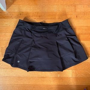 Lululemon black tennis skirt- Pace Revival mid rise (Size 10 Long)